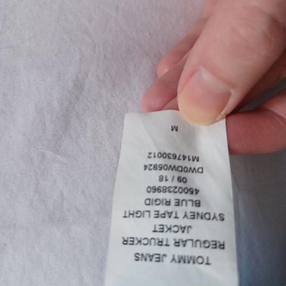 VTG TOMMY HILFIGER Trucker Sydney Tape Light Jacket Women's Sz M Capsule Spring - Picture 12 of 12